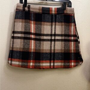Forever 21 Plaid Mini Skirt - Black, Brown, Orange